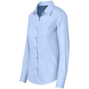 Ladies Long Sleeve Nottingham Shirt - Sky Blue - Image 4