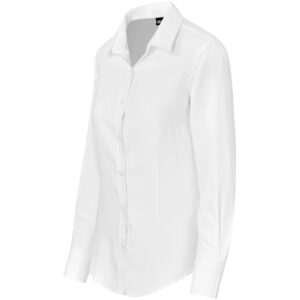 Ladies Long Sleeve Nottingham Shirt - White - Image 3