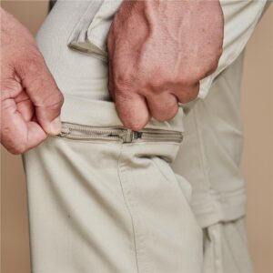 Mens Cargo Zip Off Pants - Stone - Image 5