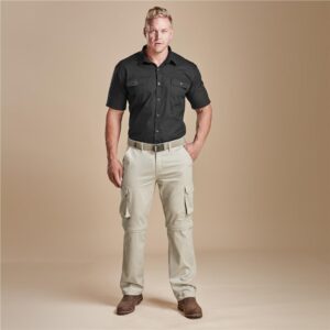 Mens Cargo Zip Off Pants - Stone - Image 4