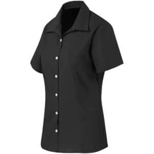 Ladies Short Sleeve Aspen Shirt - Black - Image 2