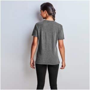 Ladies Michigan Melange V-Neck T-Shirt - Dark Grey - Image 2
