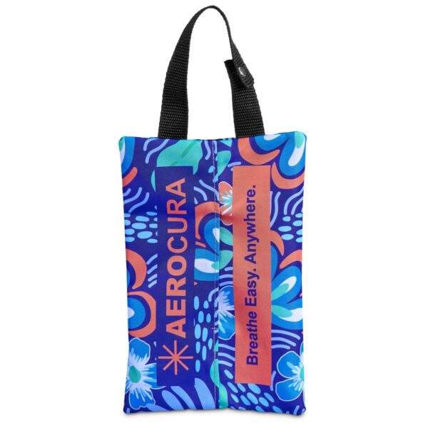 Pre-Printed Sample Hoppla Hanki Polyester Travel Tissue Pouch — Pre-Printed Sample Hoppla Hanki Polyester Travel Tissue Pouch
