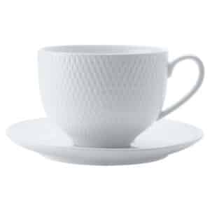 White Basics Diamonds Tea Cup and Saucer 220ml