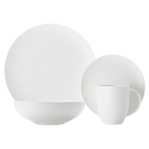 Buy White Basics Diamonds Dinner Set 16 Piece Online