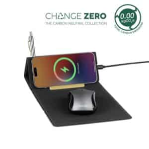 Alternative view of BLACE - CHANGE ZERO Recycled PU 15W Wireless Mousepad & Desk Organizer