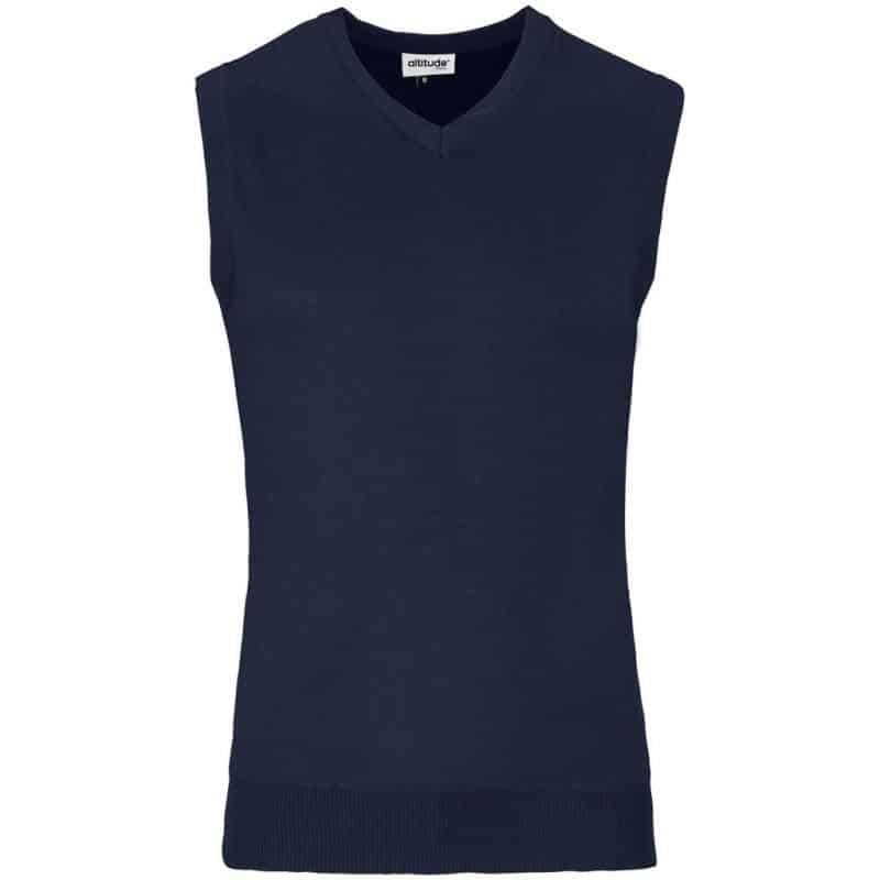 Mens Sleeveless Peru V-Neck Jersey - Navy