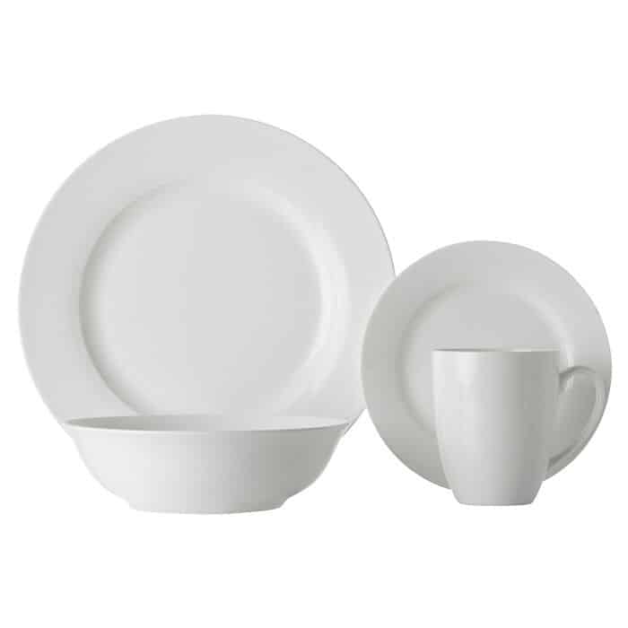 White Basics Soho Rim Dinner Set 16 Piece
