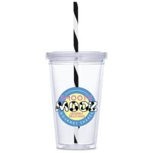 Malibu Double-Wall Plastic Tumbler - Straw - 470ml