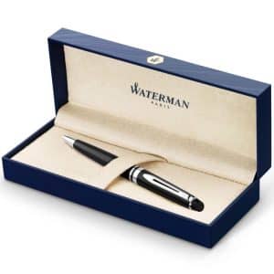 Buy WATERMAN Carene Ball Pen Medium Nib Blue Ink Black Silver Trim Online