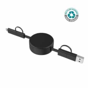 Alternative view of Lecco - @Memorii Recycled 6-In-1 Retractable Charging Cable