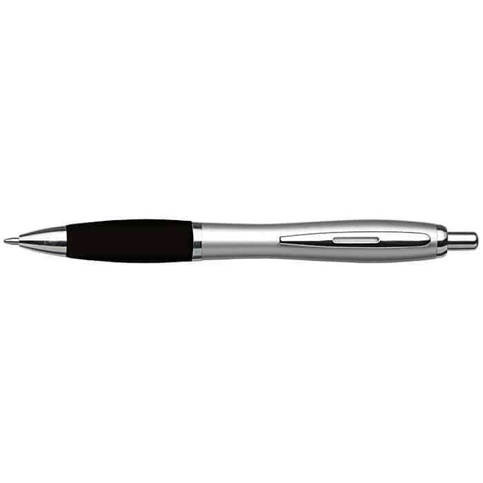 Silver Barrel Curved Design Black Ink Pen - Image 4